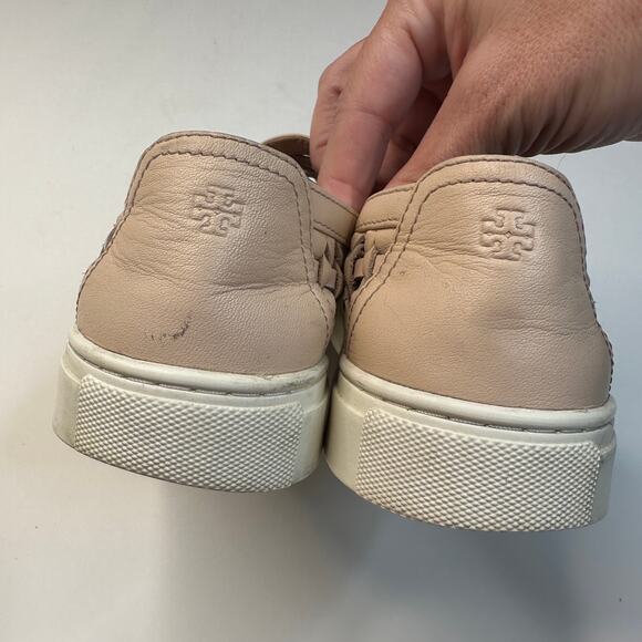 Tory Burch Light Pink Huarache 2 Leather Slip Ons - Picture 6 of 8